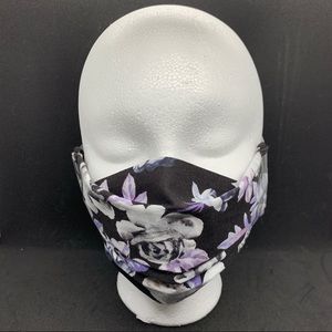 2/$20 Face Mask 3 Layer Nose Bridge Purple Floral